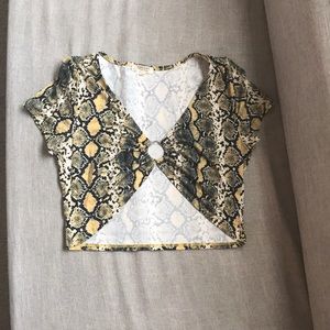 Snake print crop top